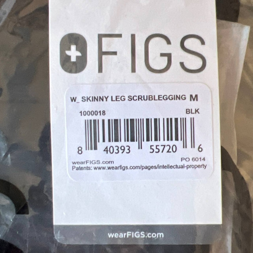 FIGS Skinny Leg Scrub Legging Black Medium Women's NWT - Picture 2 of 2